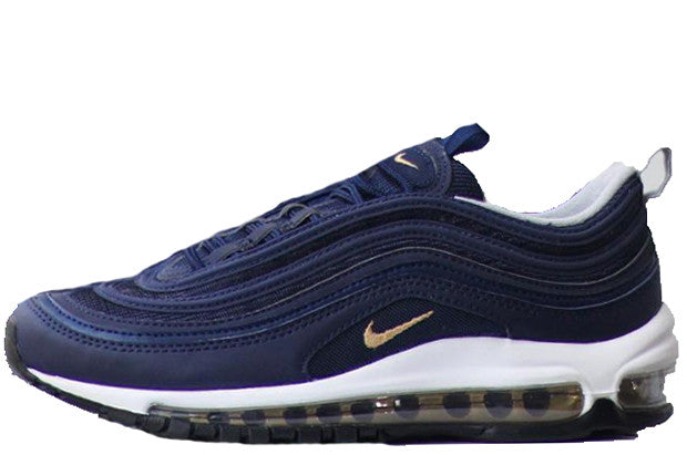 navy blue and white air max 97