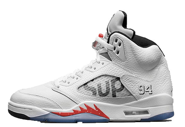 Air Jordan Retro 5 x Supreme 'White'